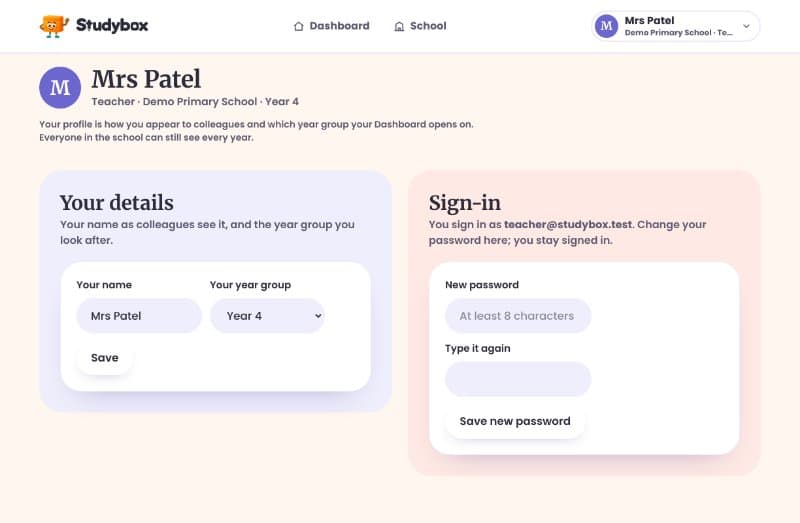 Your profile: your details and sign-in